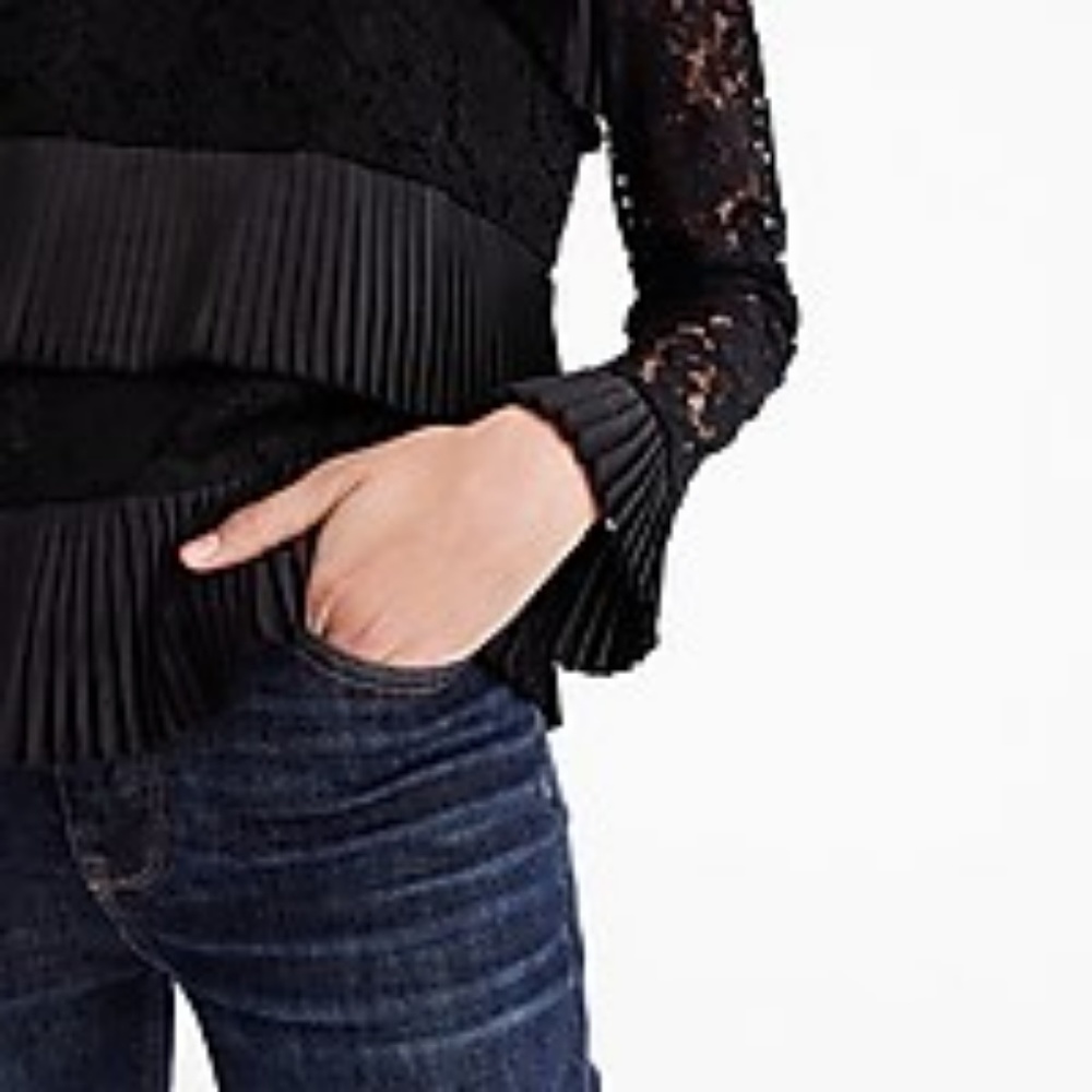 J. Crew Lace top with pleats - Picture 4 of 8